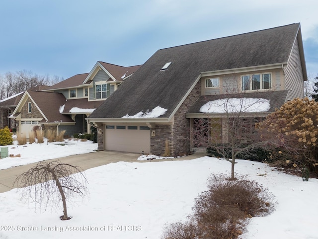 view of front of house with a garage