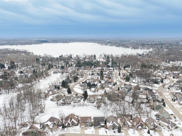 view of snowy aerial view