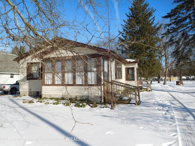 view of snowy exterior