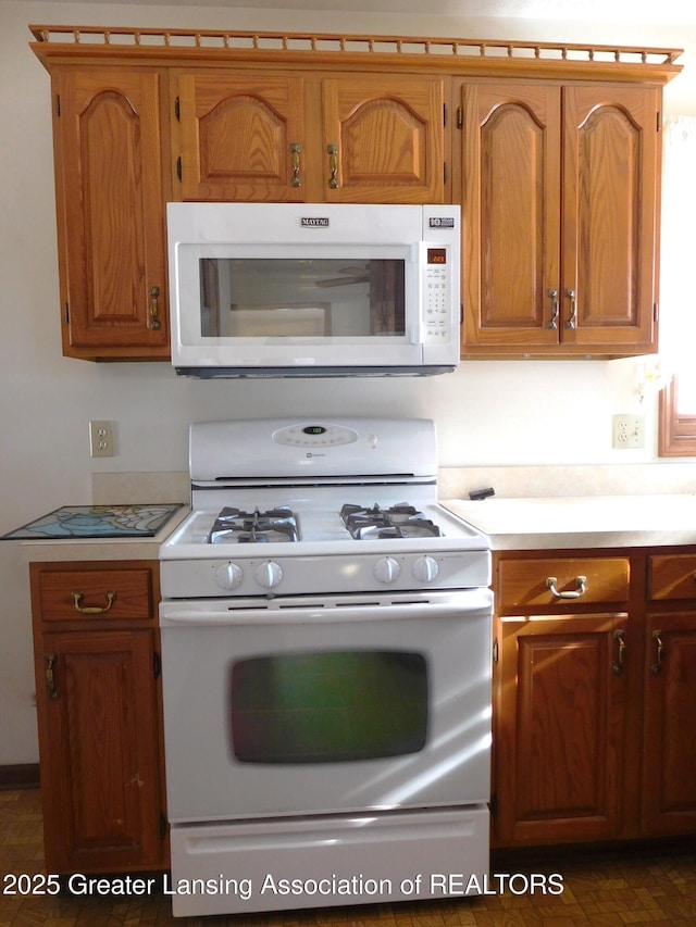 kitchen featuring white gas range oven