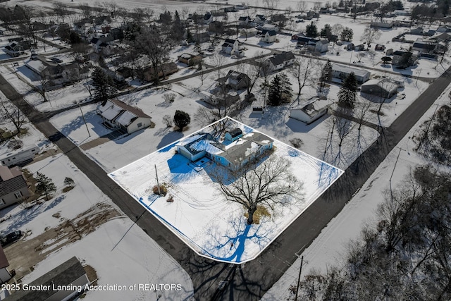 view of snowy aerial view