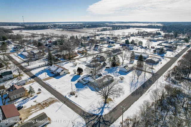 view of snowy aerial view