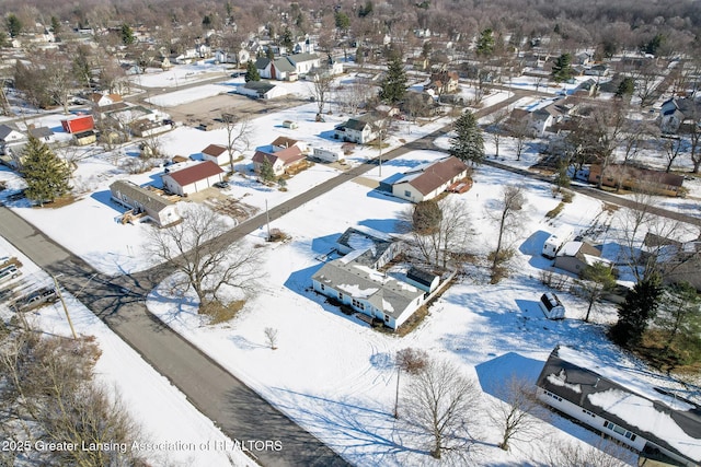 view of snowy aerial view