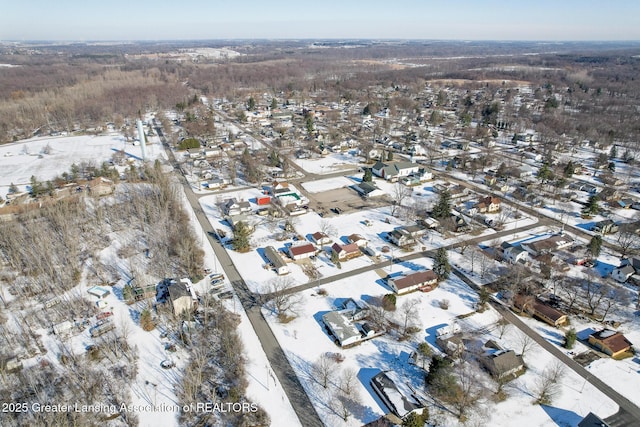 view of snowy aerial view