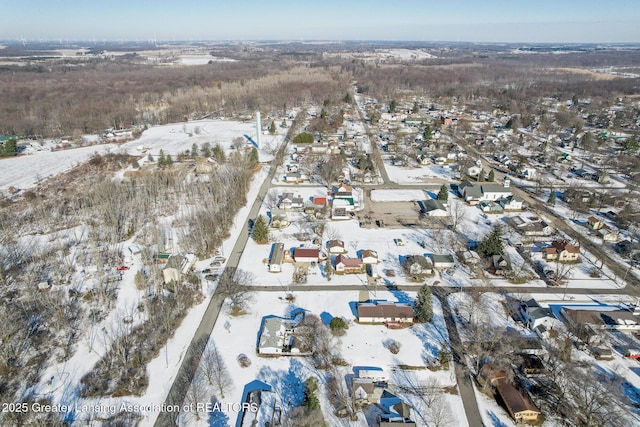 view of snowy aerial view