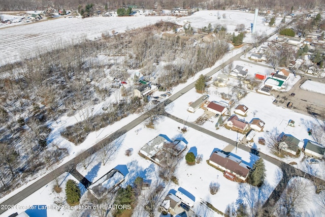 view of snowy aerial view