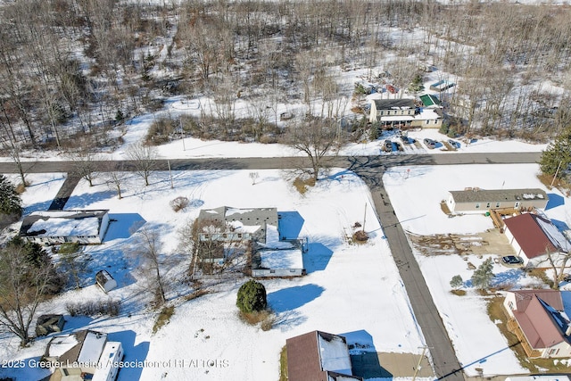 view of snowy aerial view