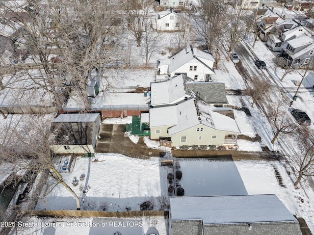 view of snowy aerial view