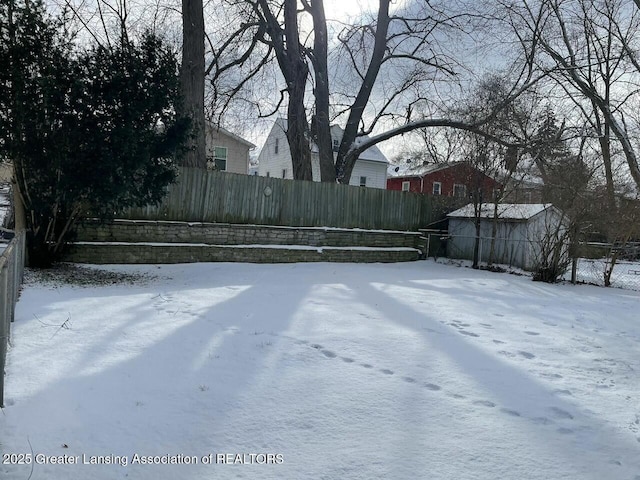 view of snowy yard