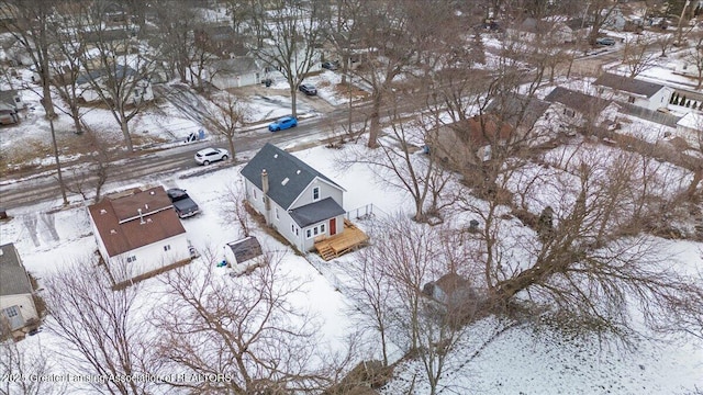 view of snowy aerial view