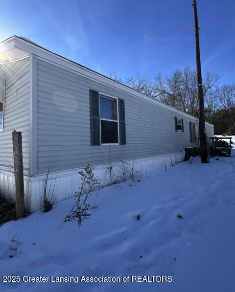 view of snowy exterior