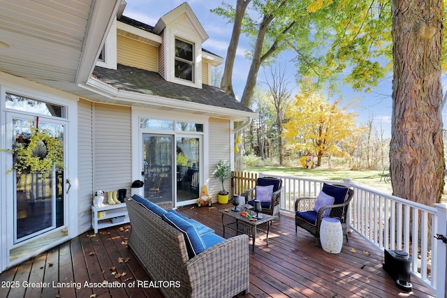 deck with outdoor lounge area