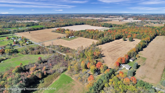 drone / aerial view featuring a rural view