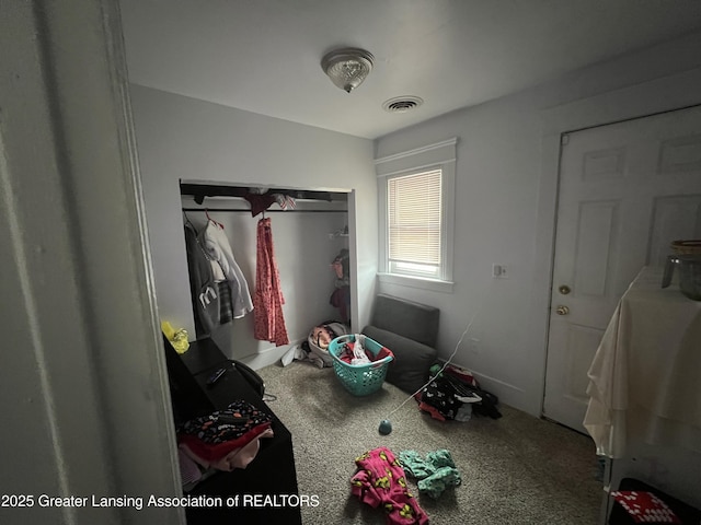 bedroom with carpet