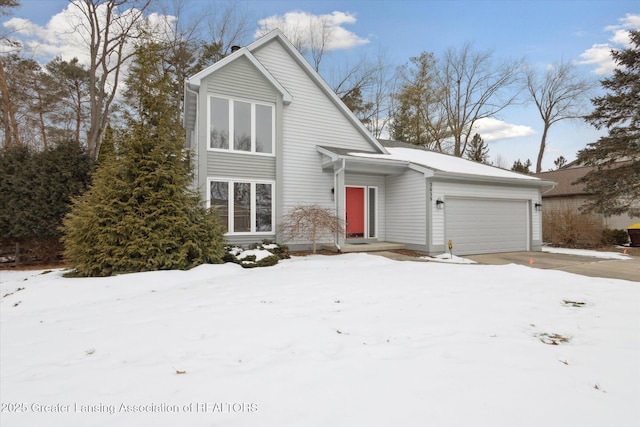 view of front of property featuring a garage