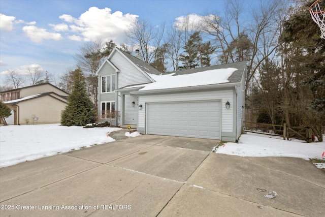 view of property with a garage