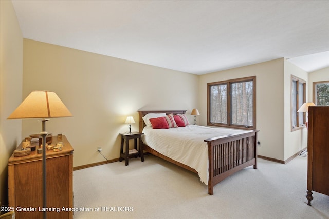 carpeted bedroom with multiple windows