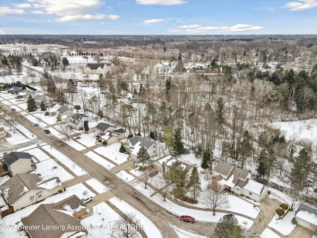 view of snowy aerial view