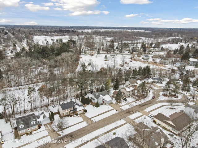 view of snowy aerial view