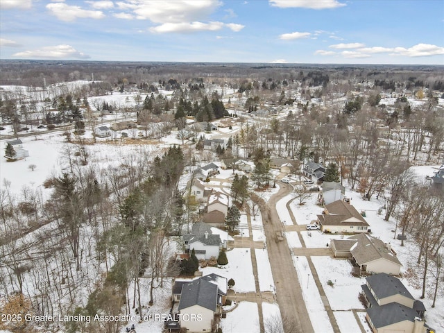 view of snowy aerial view