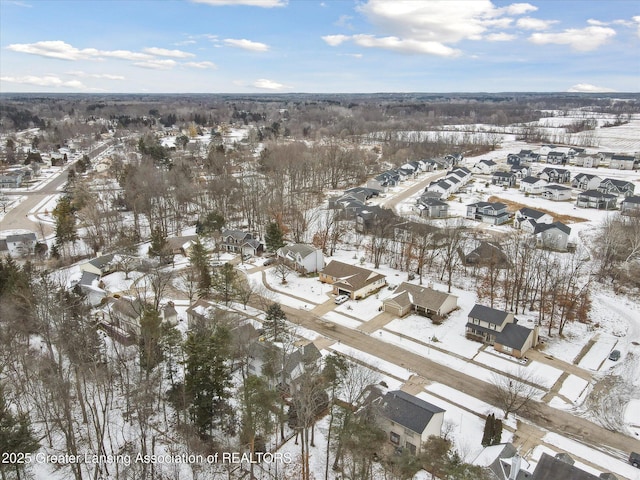 view of snowy aerial view