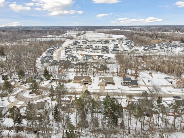 view of snowy aerial view