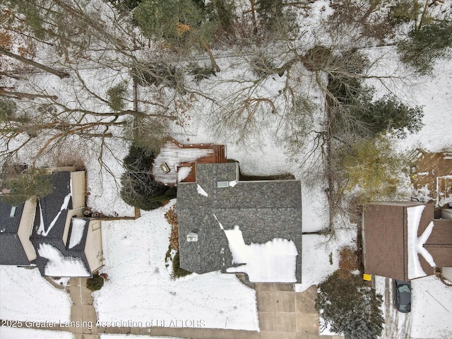 view of snowy aerial view