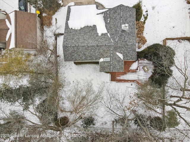 view of snowy aerial view