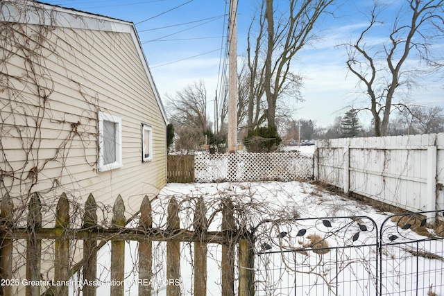 view of snowy yard