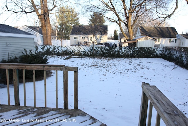 view of snowy yard