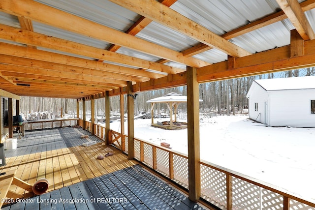 1987 W Isabella Rd, Midland, MI 48640 - snow covered deck with a gazebo