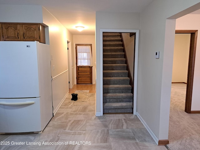 stairs with baseboards