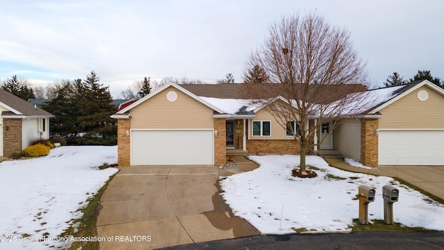 ranch-style home with a garage