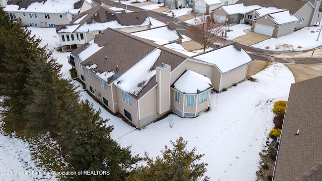 view of snowy aerial view