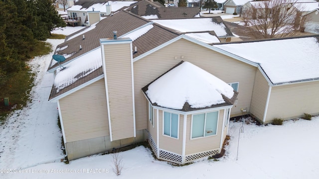 view of snowy aerial view