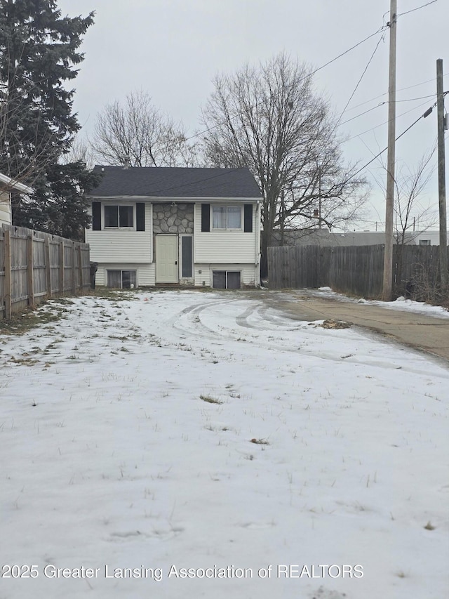 view of split foyer home