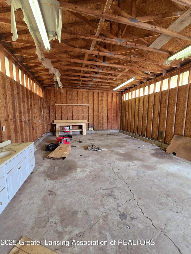 garage featuring sink