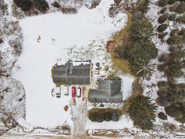 view of snowy aerial view