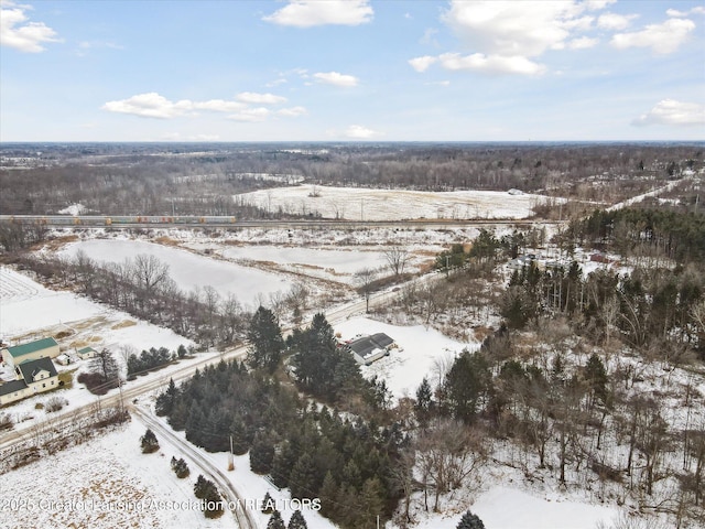 view of snowy aerial view