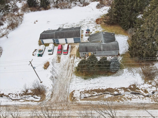 view of snowy aerial view