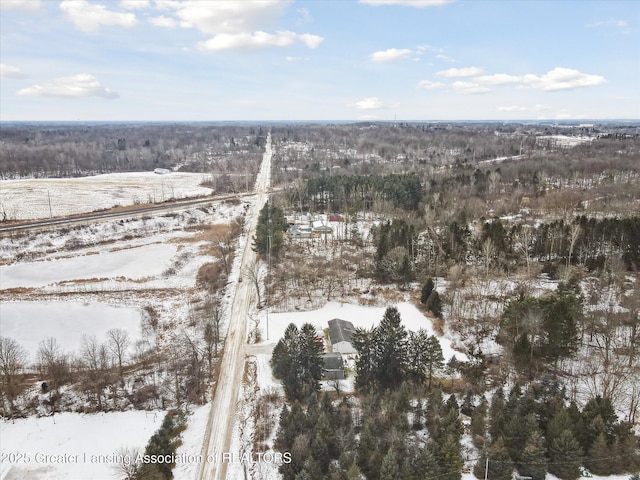 view of snowy aerial view