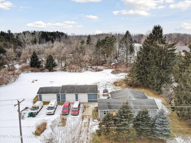 view of snowy aerial view