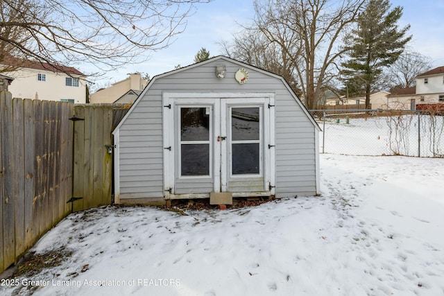 view of snow covered structure