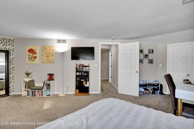 bedroom with carpet