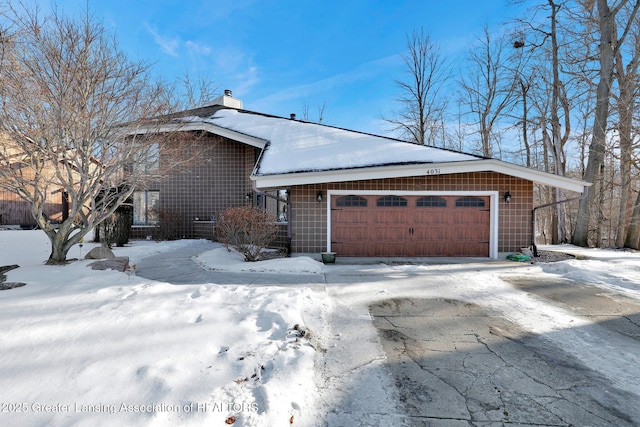 view of snow covered exterior