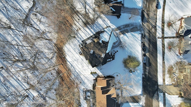 view of snowy aerial view