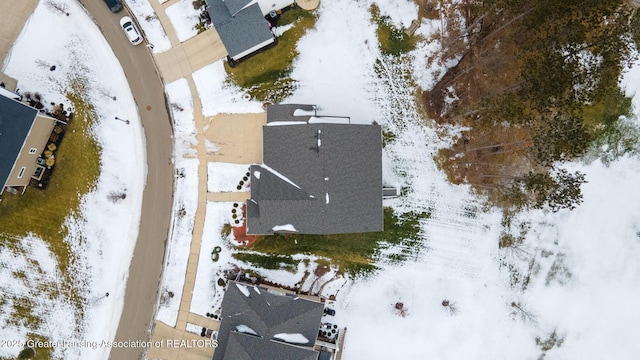 view of snowy aerial view