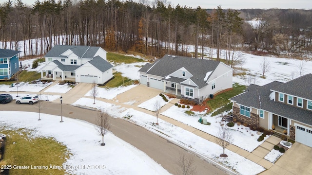 view of snowy aerial view