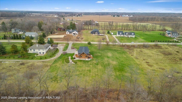 bird's eye view with a rural view