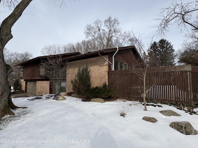 view of snowy exterior